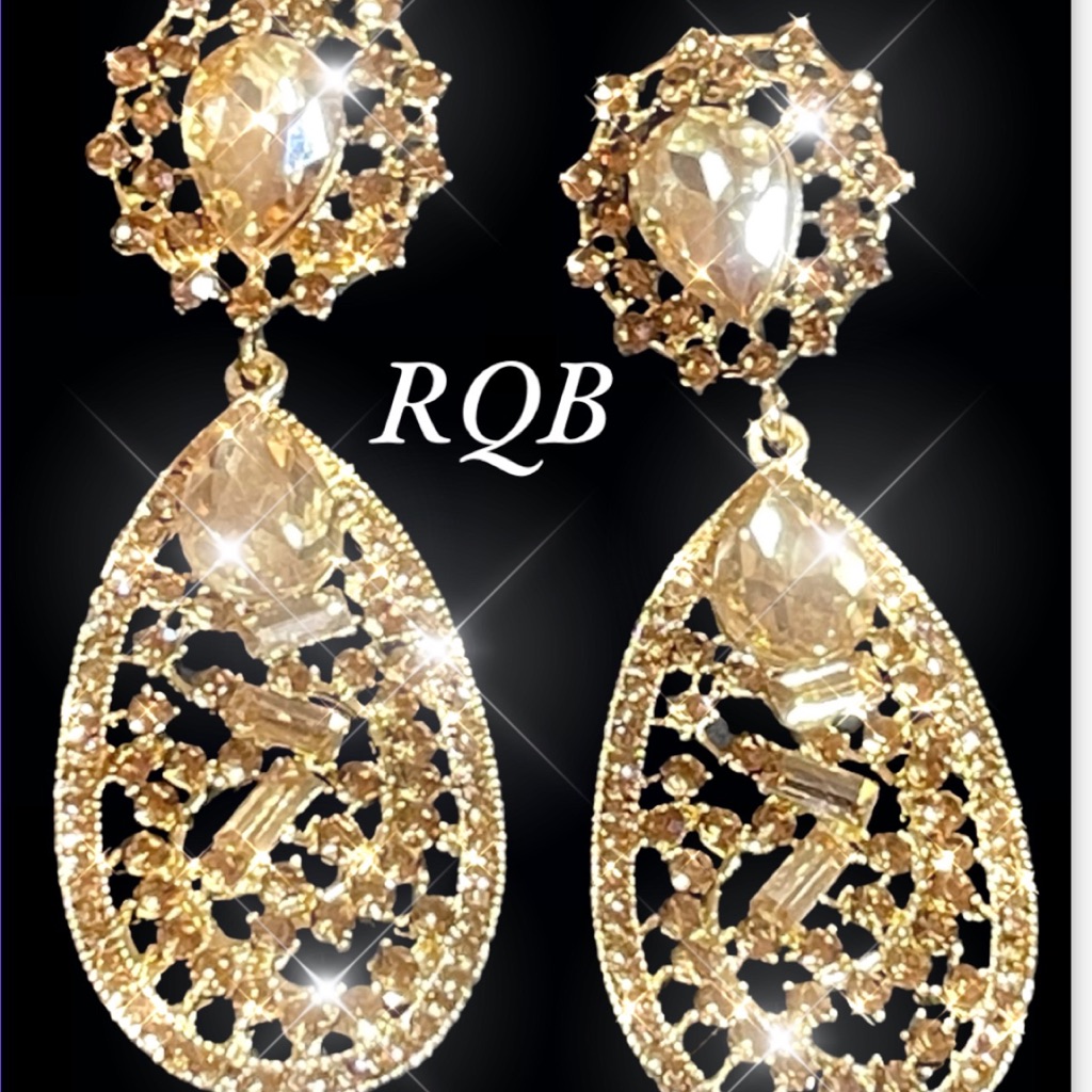 Champagne Gold Pageant Earrings